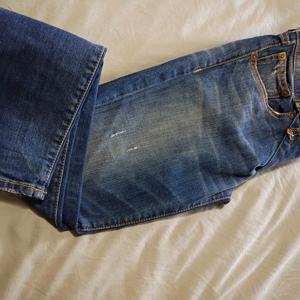 R13 Distressed Skinny Jeans in Medium Blue Wash - Picture 8 of 8